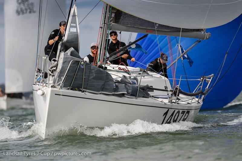 Nick Munday's J/97 Induljence on day 2 of the 2020 Landsail Tyres J-Cup photo copyright Paul Wyeth / www.pwpictures.com taken at Royal Ocean Racing Club and featuring the J/97 class