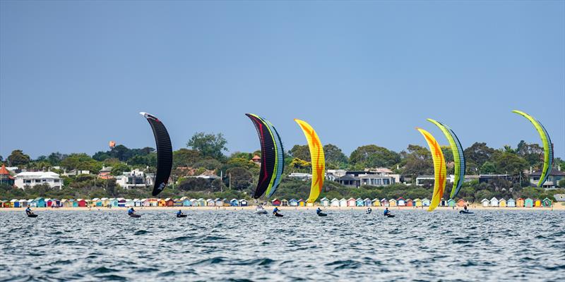 Kite Foiling on day 2 of Sail Melbourne 2022 photo copyright Beau Outteridge taken at Royal Brighton Yacht Club and featuring the Kiteboarding class