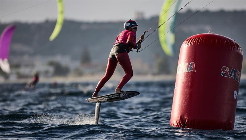 Daniela Moroz in action in Cagliari's Poetto - Sardinia Grand Slam - Formula Kite World Championship photo copyright IKA Media taken at  and featuring the Kiteboarding class