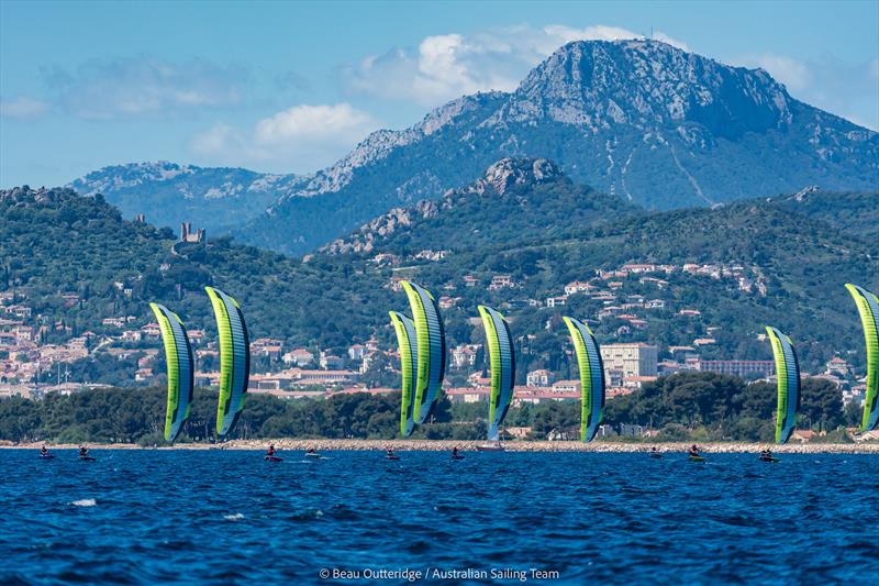 Formula Kite racing. Australian Sailing Team & Squad competing at Semaine Olympique Française 2024 in Hyeres photo copyright Beau Outteridge / Australian Sailing Team taken at COYCH Hyeres and featuring the Kiteboarding class