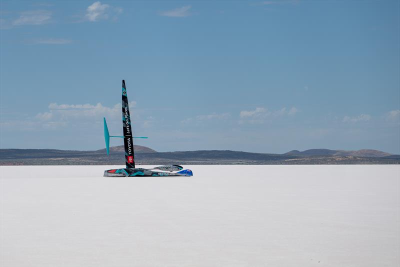 `Horonuku` Emirates Team New Zealand's wind powered land speed World Record land yacht attempt at South Australia's Lake Gairdner photo copyright Emirates Team NZ/James Somerset taken at Royal New Zealand Yacht Squadron and featuring the Land Yacht class