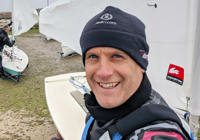 Mark Jardine all set for the first race of the season at Keyhaven Yacht Club in the UK - photo © Mark Jardine