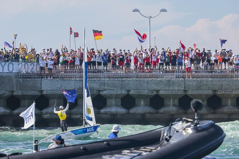 Australia's Matt Wearn wins Men's Laser gold in the Tokyo 2020 Olympic Sailing Competition photo copyright Sailing Energy / World Sailing taken at  and featuring the ILCA 7 class