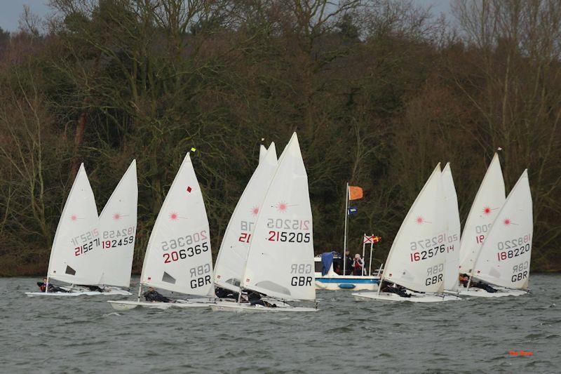 Start of the Laser fleet on week 5 of the Alton Water 2020 Fox's Chandlery & Anglian Water Frostbite Series photo copyright Tim Bees taken at Alton Water Sports Centre and featuring the ILCA 7 class