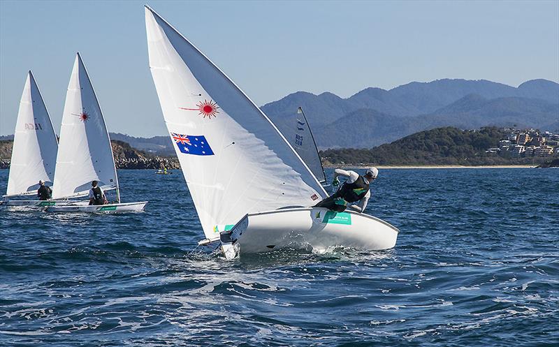 AST Laser representative, Matt Wearn, giving it his all during training. - photo © John Curnow