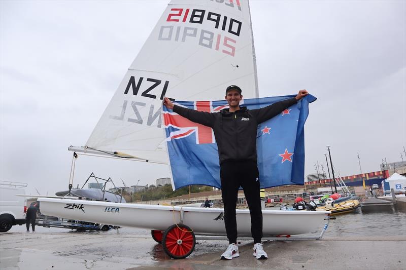Tom Saunders (NZL)  2021 World Champion ILCA7/Laser - Barcelona - December 2021 photo copyright ILCA taken at Barcelona International Sailing Center and featuring the ILCA 7 class