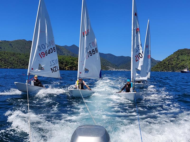 Tow out - 2022 ILCA Nationals - Queen Charlotte Yacht Club, Picton. - photo © Christel Hopkins