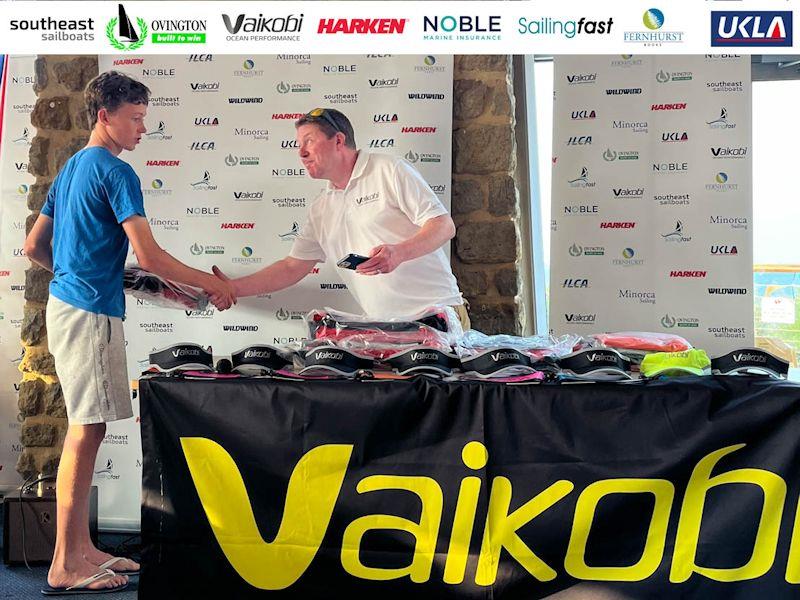 Bryan Stweart hands out fabulous prizes on Vaiobi Day - 2022 ILCA Nationals at Hayling Island photo copyright Georgie Altham taken at Hayling Island Sailing Club and featuring the ILCA 7 class