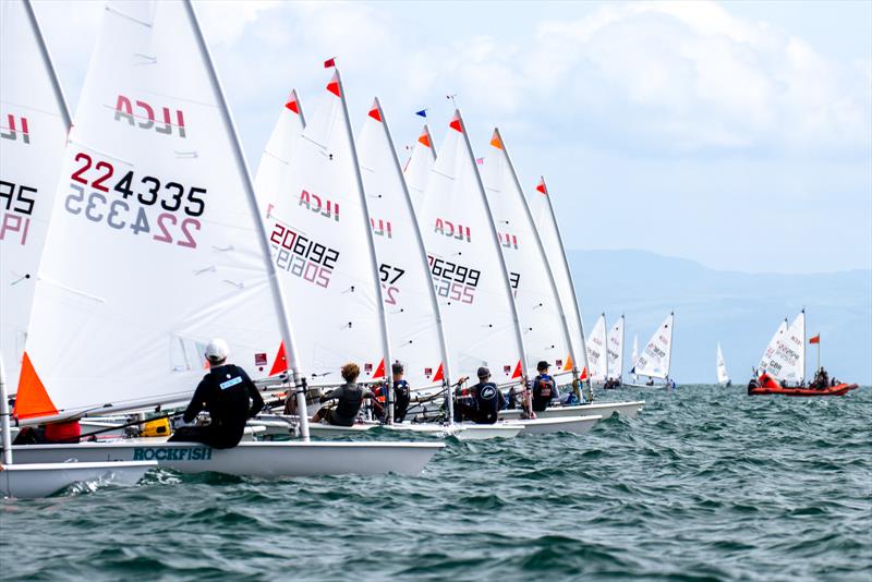 ILCA 4 Nationals Day 1 startline at Plas Heli - photo © James Harle