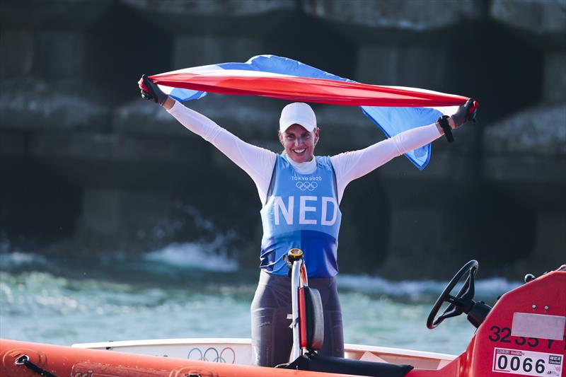 Bronze for The Netherlands' Marit Bouwmeester in the Women's Laser Radial at the Tokyo 2020 Olympic Sailing Competition photo copyright Sailing Energy / World Sailing taken at  and featuring the ILCA 6 class