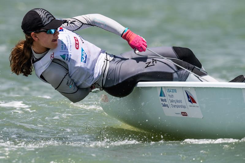 Samantha Stock - NZL Womens Laser Radial - Day 4 - Youth Sailing World Championships - Corpus Christi, Texas, USA  photo copyright Jen Edney / World Sailing taken at Corpus Christi Yacht Club and featuring the ILCA 6 class