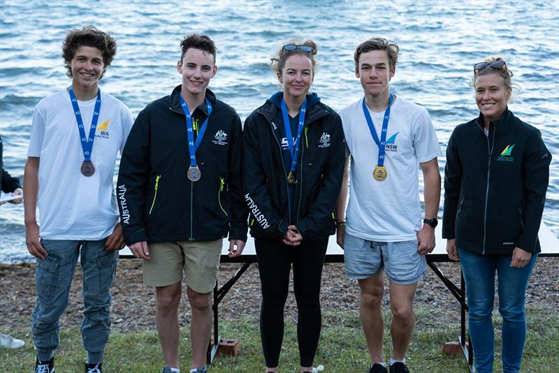 Laser Radial winners LtoR Stefan Elliott Shircore, Frazer Brew, Paige - 2018 NSW Youth Championship photo copyright Beau Outteridge taken at  and featuring the ILCA 6 class