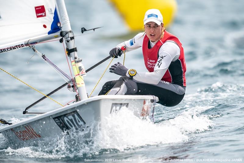 Marit Bouwmeester (NED) on day 5 of the ILCA Laser Radial World Championships in Japan photo copyright Junichi Hirai / Bulkhead Magazine Japan taken at  and featuring the ILCA 6 class