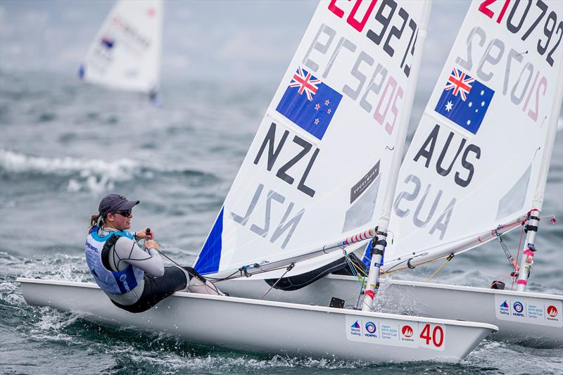 Olivia Christie (NZL) - Laser Radial - Enoshima , Round 1 of the 2020 World Cup Series - August 29, 2019 photo copyright Jesus Renedo / Sailing Energy / World Sailing taken at  and featuring the ILCA 6 class