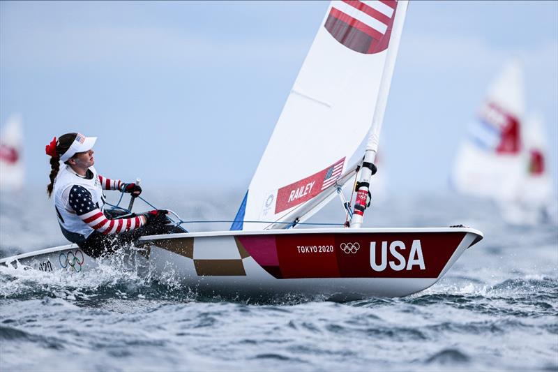 Paige Railey (USA) on Tokyo 2020 Olympic Sailing Competition Day 3 photo copyright Sailing Energy / World Sailing taken at  and featuring the ILCA 6 class