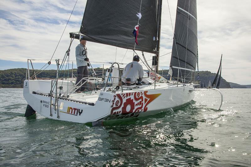 Working up towards Lion Island during the 2021 Beneteau Cup on Pittwater - Figaro Beneteau 3 photo copyright John Curnow taken at Royal Prince Edward Yacht Club and featuring the Figaro class