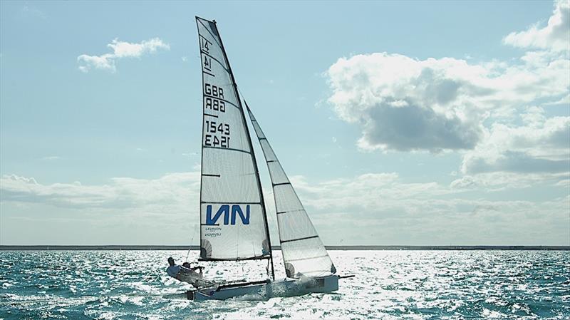 Glen and Sam sail testing in Weymouth Bay - photo © Mike Lennon