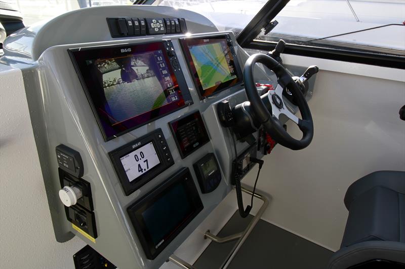 Helming position - Lloyd Stevenson Boats Custom Catalyst - T/T Skorpios  photo copyright Lloyd Stevenso taken at Royal New Zealand Yacht Squadron and featuring the  class