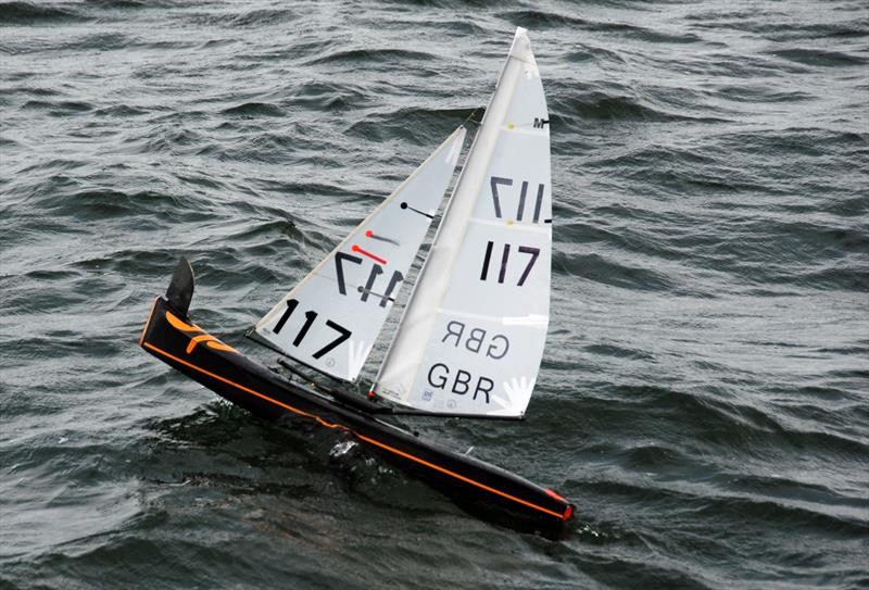 Roger Stollery's UP (117) climbing up and over the big waves at the beginning of the day during MYA Marblehead Ranking 3 & 4 at Datchet Water  - photo © Keith Parrott