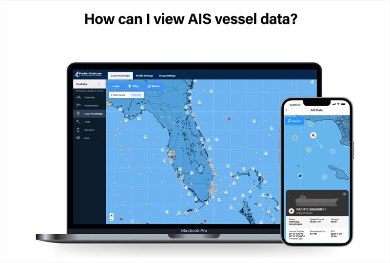PredictWind's AIS vessel position data - photo © Predictwind.com