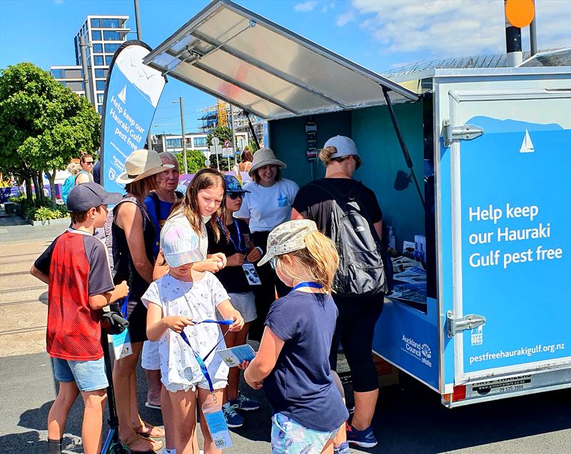 The colourful trailer travels to marinas, boatyards and events around the region  photo copyright Auckland Council taken at Wakatere Boating Club and featuring the  class