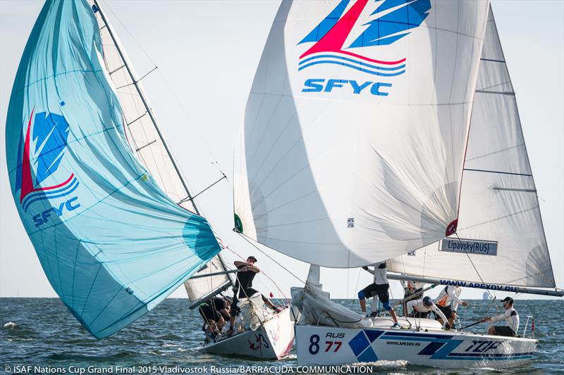 ISAF Nations Cup Grand Final 2015 day 2 photo copyright Marina Semenova taken at Seven Feet Yacht Club  and featuring the Match Racing class