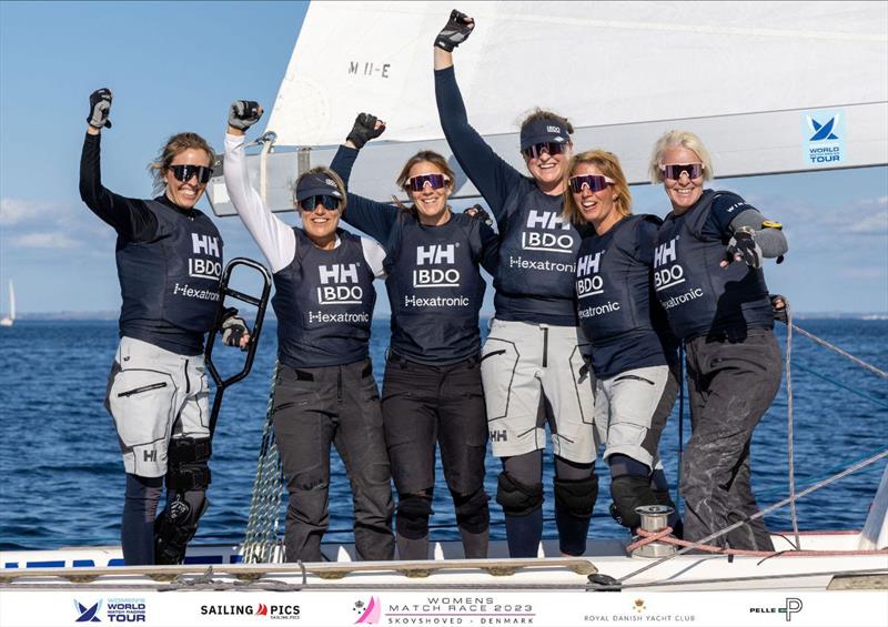 2023 KDY Women's Match Race - Champions 2023 Women's World Match Racing Tour and 2023 KDY Women's Match Race - Anna Östling (SWE) WINGS (l-r) Anna Östling, Anna Holmdal, Jenny Axhede, Linnea Wennegren, Marie Grusmark, Annika Carlunger photo copyright Kristian Joos / www.sailing.pics taken at Royal Danish Yacht Club and featuring the Match Racing class
