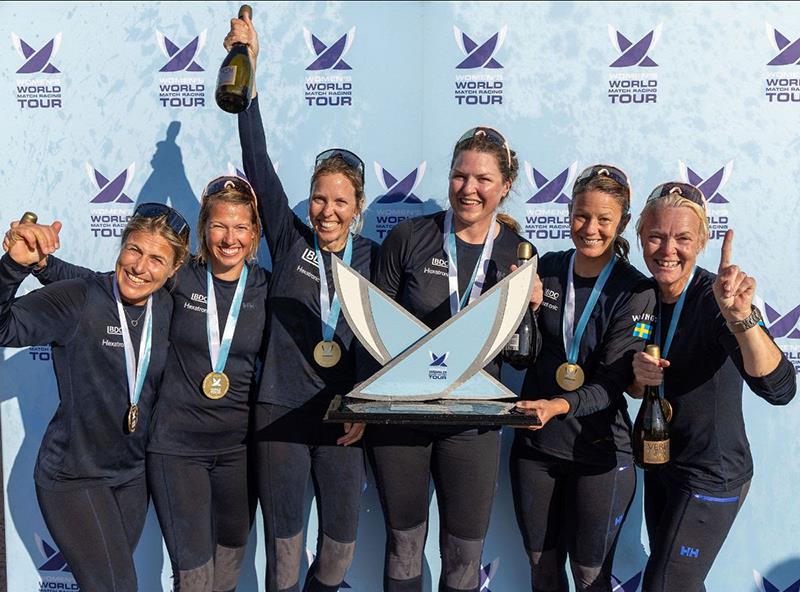 2023 Women's World Match Racing Tour Champions Anna Östling (SWE) WINGS (pictured from L-R: Anna Holmdal, Jenny Axhede, Anna Östling, Linnea Wennegren, Marie Grusmark, Annika Carlunger photo copyright Sailing.Pics / Kristian Joos taken at  and featuring the Match Racing class