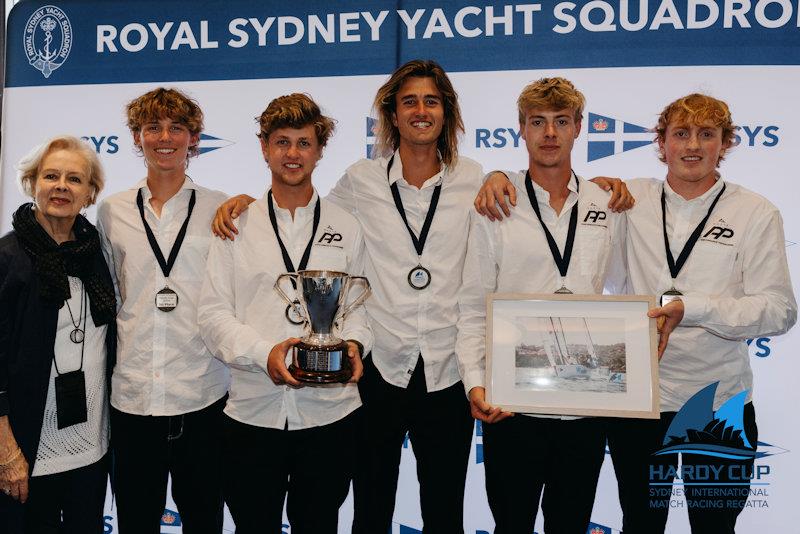 The Hardy Cup winners - Josh Hyde, Cody Coughlan, Mason Mulcahy, Nick Drummond, Zach Fong photo copyright Darcie Collington Photography taken at Royal Sydney Yacht Squadron and featuring the Match Racing class
