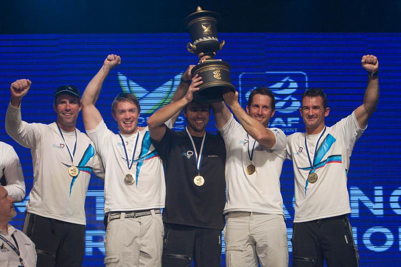 Ben Ainslie (GBR) winning the 2010 WMRT Championship with Team Origin (crew Iain Percy, Matt Cornwell, Christian Kamp, Mike Mottle) photo copyright Subzero Images / WMRT taken at  and featuring the Match Racing class