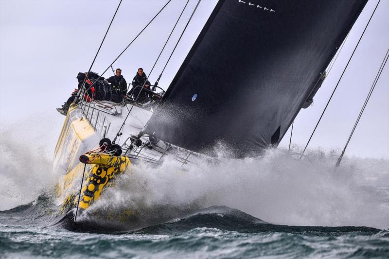 Russian Dmitry Rybolovlev's brand new ClubSwan 125 Skorpios became the first monohull to round southwest Ireland's most famous rock this evening in the Rolex Fastnet Race - photo © James Tomlinson
