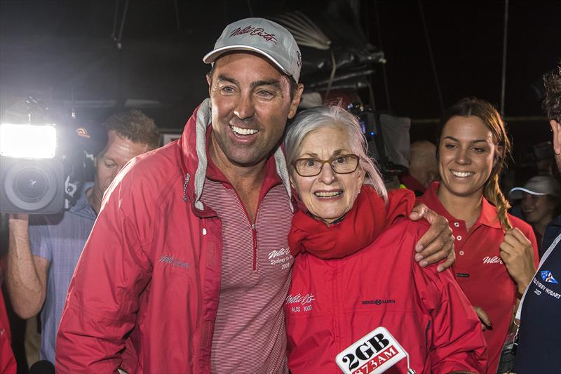 Wild Oats XI Skipper Mark Richards with Val Oatley, matriarch of the Oatley family. - photo © Andrea Francolini