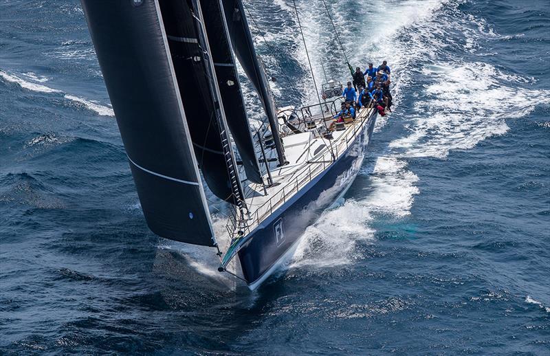 Black Jack powering downwind photo copyright Crosbie Lorimer taken at Cruising Yacht Club of Australia and featuring the Maxi class