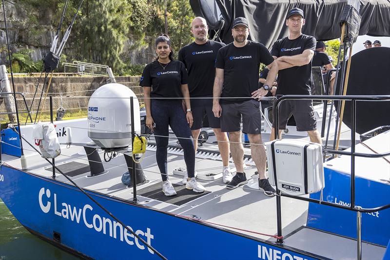 LtoR - Payal Pattanaik, James Connelly, Gavin Smith, Graeme Dunlop the 2022 winners of the LawConnect incentive programme photo copyright Andrea Francolini taken at Cruising Yacht Club of Australia and featuring the Maxi class