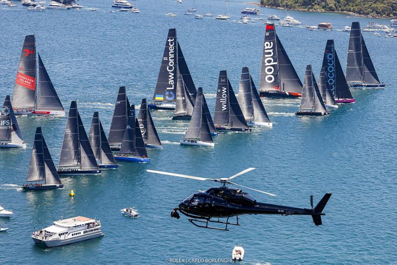 Wild Oats started well back, but recovered the lead at Sydney Heads - photo © Carlo Borlenghi