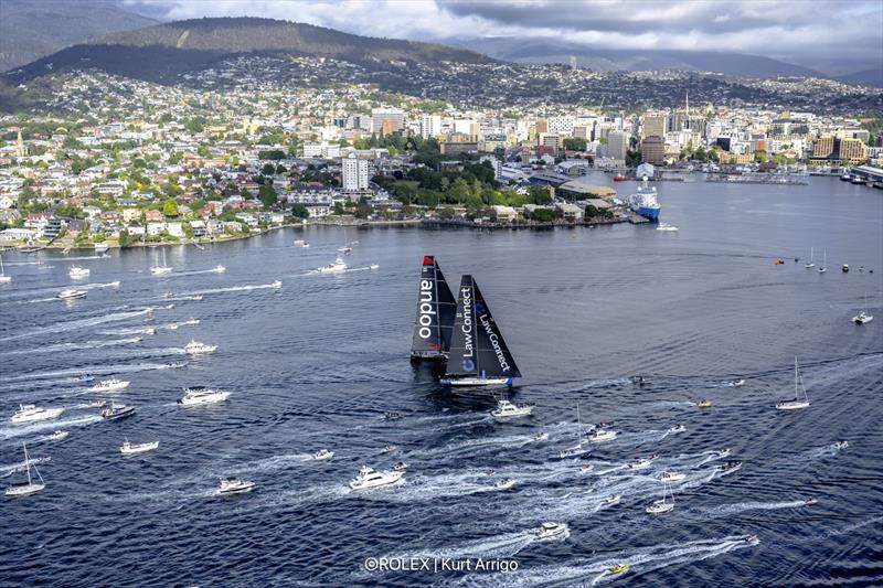 andoo Comanche and LawConnect battle to the Rolex Sydney Hobart Yacht Race finish - photo © Rolex / Kurt Arrigo