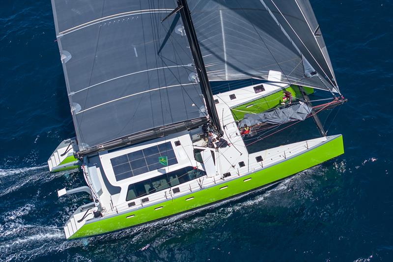 Riccardo Pavoncelli's Gunboat 66 Gaetana won the inaugural Tre Golfi Multihull Trophy - IMA Maxi European Championship 2025 photo copyright IMA / Studio Borlenghi  taken at Circolo del Remo e della Vela Italia and featuring the Maxi class