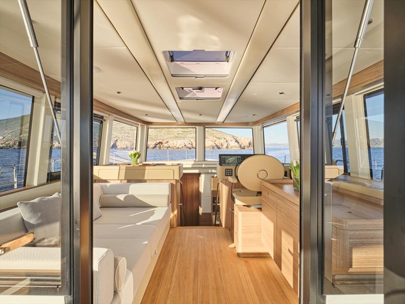 The bright main deck saloon - Omikron-60 -  Juan Yacht Design - October 2025 - photo © Studio Reskos