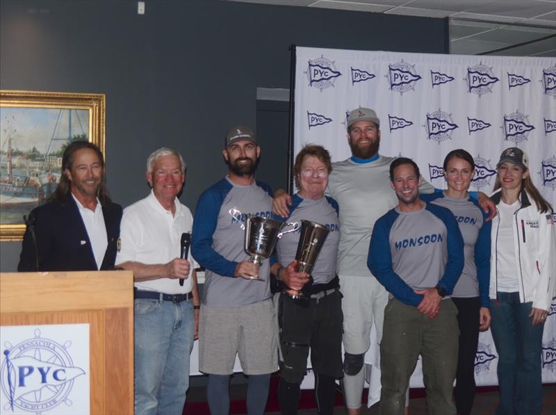 Bruce Ayres' Monsoon [USA 825] with crew Brian Porter, George Peet, Chelsesa Simms and Stars Stripes USA CEO/skipper Mike Buckley won the inaugural Bushwhacker Cup with scores of 2-1-2-5-1 for 11 points. - photo © Talbot Wilson 