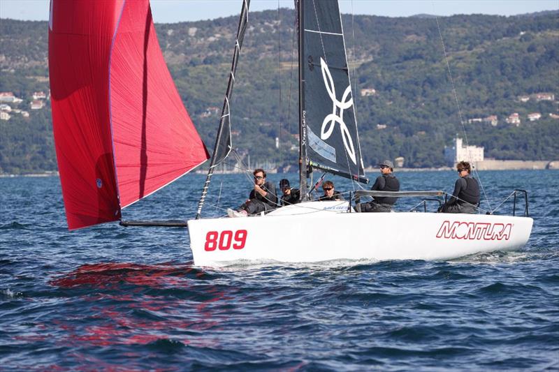 Sergio Caramel's Arkanoe by Montura ITA809 (10-6-1) takes the bullet from third race on Day 1 and is seated third at the final event of the Melges 24 European Sailing Series 2021 photo copyright Ufficio Stampa Barcolana / Paolo Giovannini taken at  and featuring the Melges 24 class
