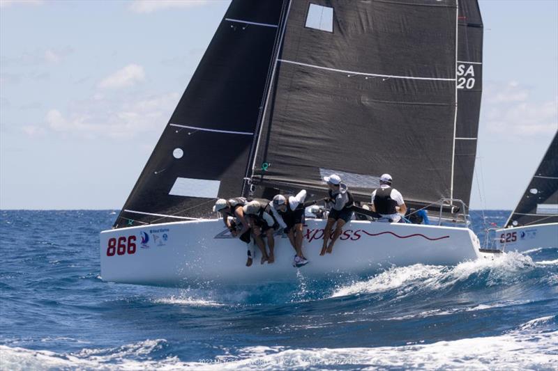 Harry Melges IV with Finn Rowe, Ripley Shelley, Carlos Robles and Patrick Wilson on Zenda Express finished his first ever Melges 24 World Championship on the second place - Melges 24 Worlds 2022 photo copyright Matias Capizzano taken at Lauderdale Yacht Club and featuring the Melges 24 class