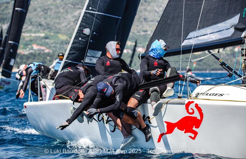 Lukasz Podniesinski's Razjaren CR0867 with Ante Cesic at the helm - Luki Baustoffe CRO Melges 24 Cup 2025 - Trogir | Melges 24 European Sailing Series 2025 photo copyright regate.com.hr taken at  and featuring the Melges 24 class