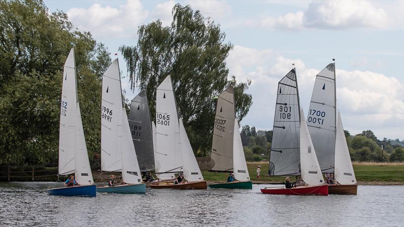 Merlin Rockets under starters orders at De May at Upper Thames Sailing Club photo copyright Tony Ketley taken at Upper Thames Sailing Club and featuring the Merlin Rocket class