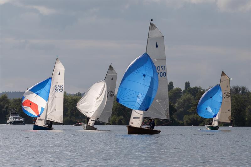 Under spinnakers. Merlin Rockets De May at Upper Thames Sailing Club photo copyright Tony Ketley taken at Upper Thames Sailing Club and featuring the Merlin Rocket class