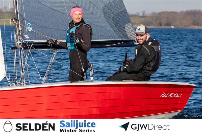 Tom Gillard and Rachael Gray win the John Merricks Tiger Trophy at Rutland Sailing Club photo copyright Tim Olin / www.olinphoto.co.uk taken at Rutland Sailing Club and featuring the Merlin Rocket class