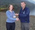 Kathy Jackson of Lakes Leisure receives her trophy from Dave Woodhead © RYA