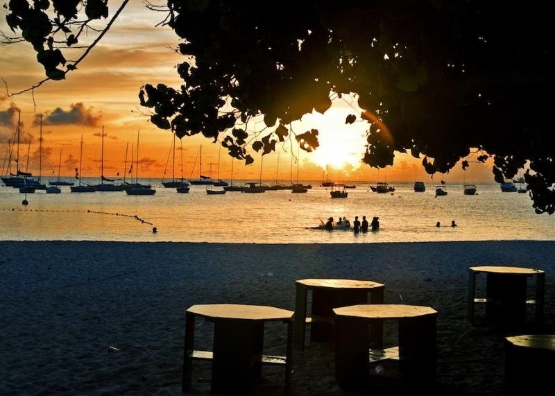 A classic evening sunset scene from host clubhouse, Barbados Cruising Club photo copyright Peter Marshall / BSW taken at Barbados Cruising Club