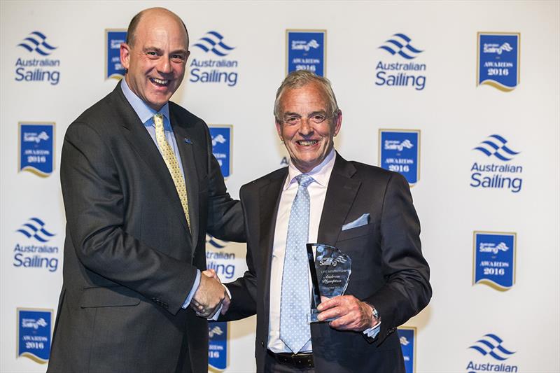 Matt Allen and life member Andrew Plympton Australian Sailing Awards 2016 - photo © Andrea Francolini