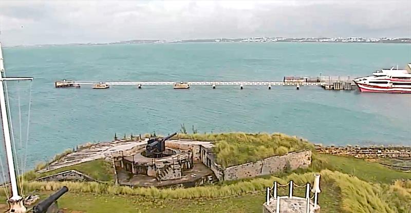 Mooring Dolphin with walkways in Bermuda - fitted to allow two cruise ships to dock alongside - doubling the berthage capacity - photo © Port of Bermuda