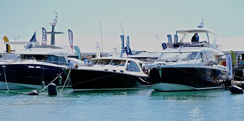 Grand Banks 55 (centre) - Auckland On the Water Boat Show - Day 4 - September 30, 2018 - photo © Richard Gladwell